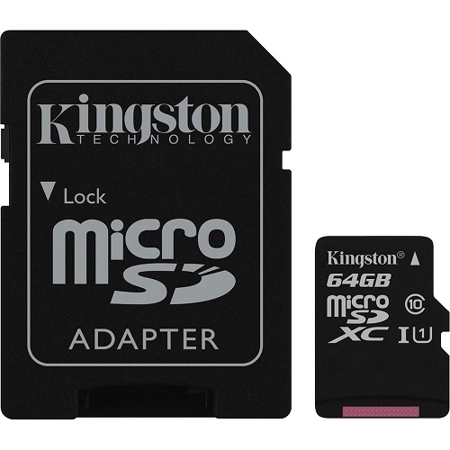 Kingston Micro SDXC 64Go CL10 + Adaptateur SD