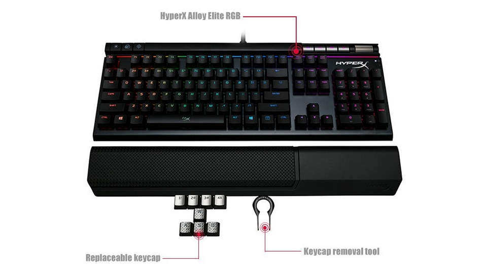 meilleurs claviers 2020 - HyperX Alloy Elite RGB - Rue Montgallet