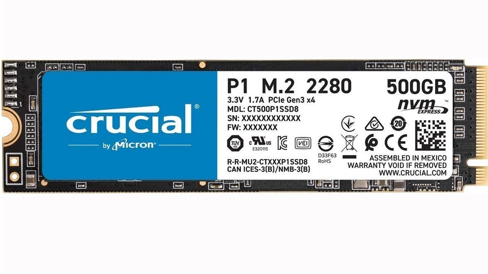 Crucial P1 M.2 PCIe NVMe 500 Go - Rue montgallet