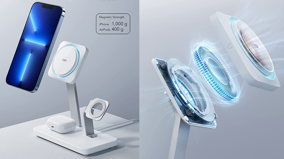 ESR HaloLock Chargeur sans Fil 3 en 1 - Rue montgallet