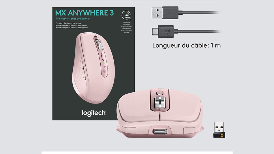 Logitech MX Anywhere 3 Rose - Rue Montgallet