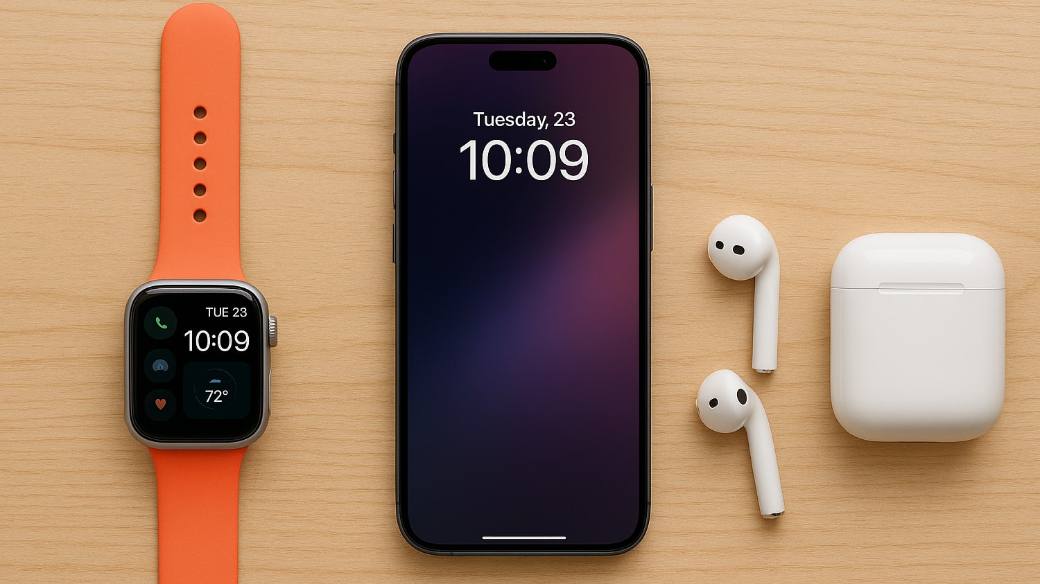 Apple Watch, iPhone et AirPods